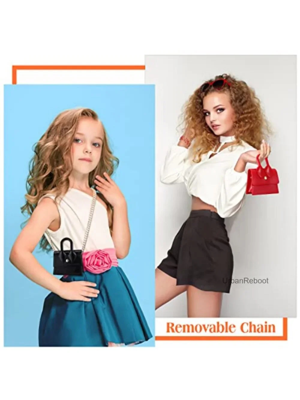 Mini Purse Set 6 Pcs PVC Crossbody Handbag Toddler Girls Party Favors
